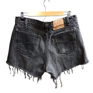 Vintage Levi's Black Cutoff Frayed Hem Denim Jean Shorts Sz 34